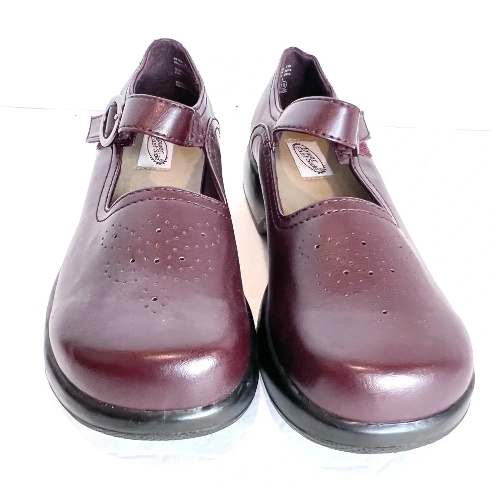Lower East Side Mary Jane Wedge Platform Strap Loafer size 7.5 Red Brown 90 Vibe - Picture 10 of 13